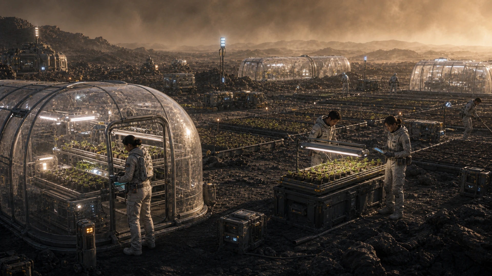 Illustrated WebP archive plate for Season 06: Basalt Nursery Trial, showing CT-03 mission control telemetry, sector infrastructure, and soil system motifs.