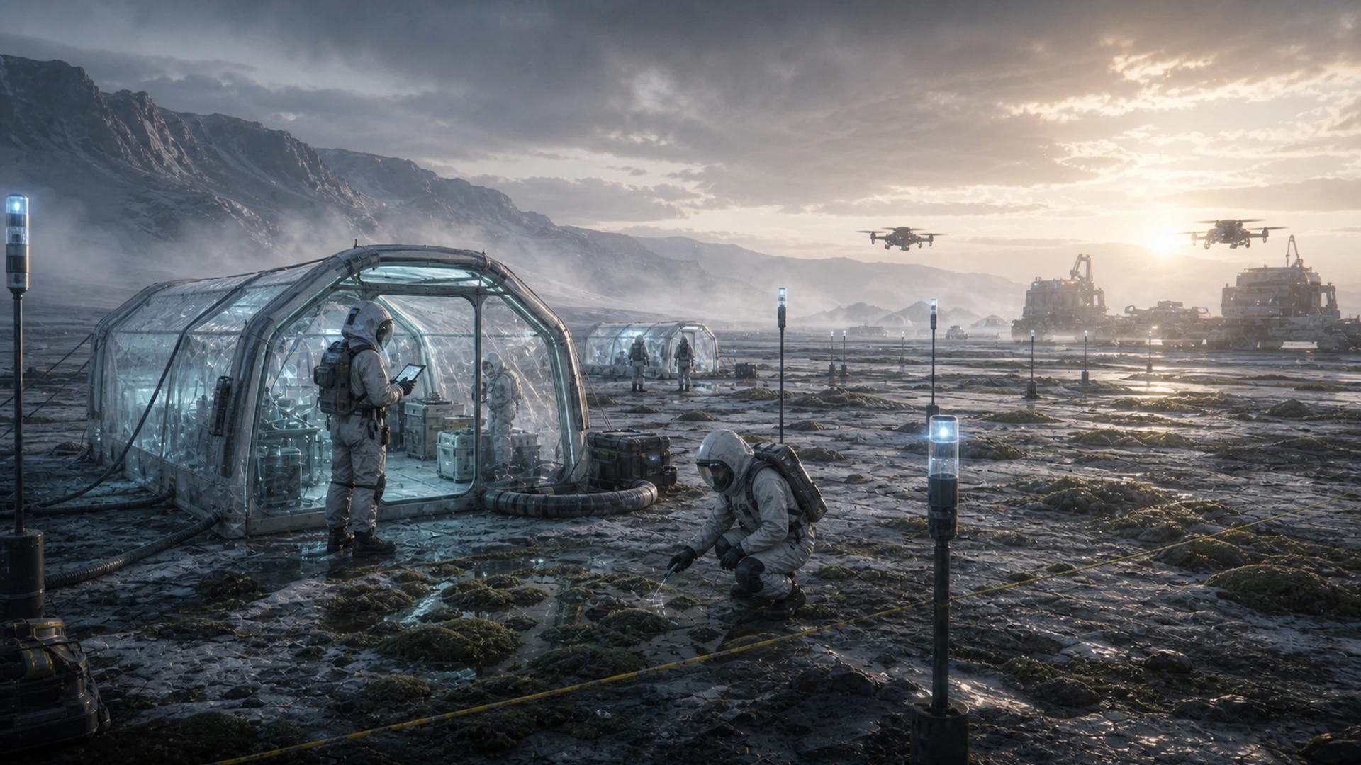 High-resolution concept image for Season 10: Trace Life Embargo: CT-03 terrain, mission infrastructure, atmospheric light, and native pressure rendered as a cinematic WebP illustration.
