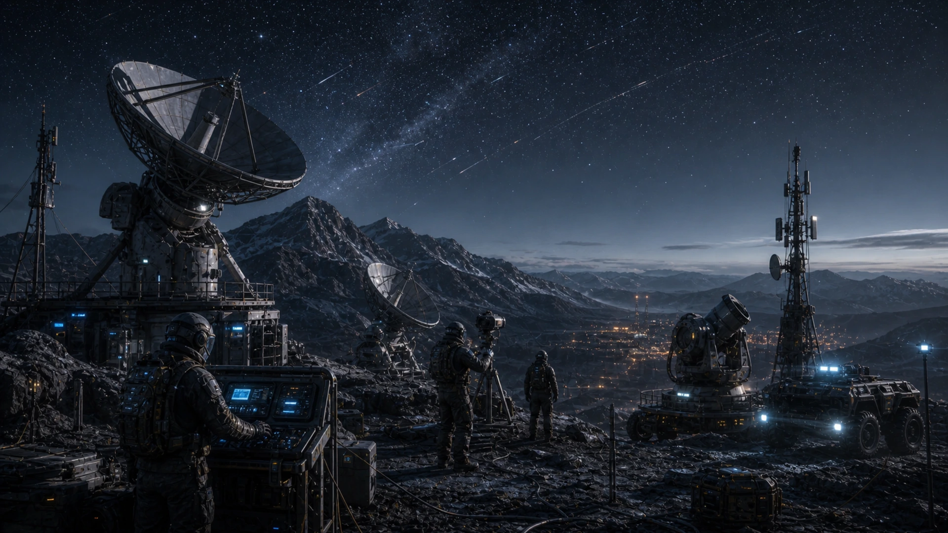High-resolution concept image for Low Orbit Debris Watch: CT-03 terrain, mission infrastructure, atmospheric light, and relay pressure rendered as a cinematic WebP illustration.