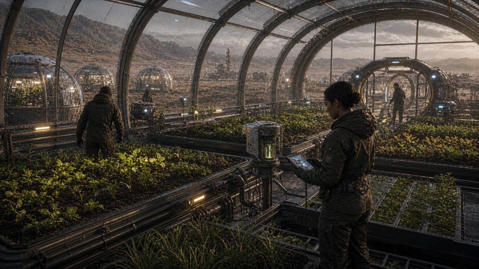 High-resolution concept image for Seed Adaptation Zones: CT-03 terrain, mission infrastructure, atmospheric light, and soil pressure rendered as a cinematic WebP illustration.